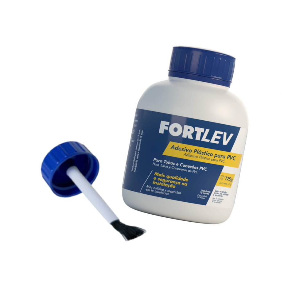 Adesivo Cola Cano PVC Frasco Com Pincel 175g Fortlev