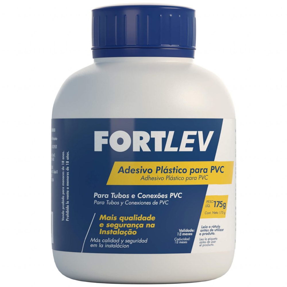 Adesivo Cola Cano PVC Frasco Com Pincel 175g Fortlev