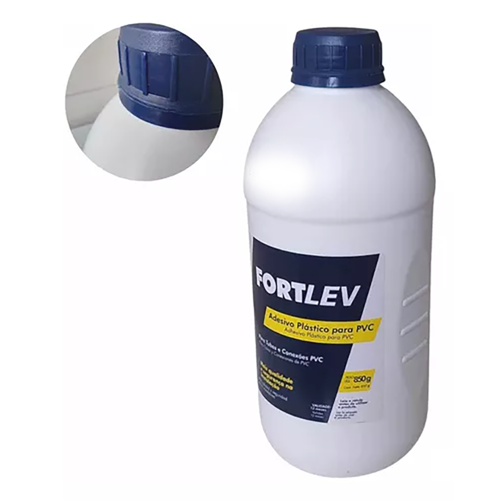 Adesivo PVC Cola Cano PVC Frasco com Pincel 850g Fortlev