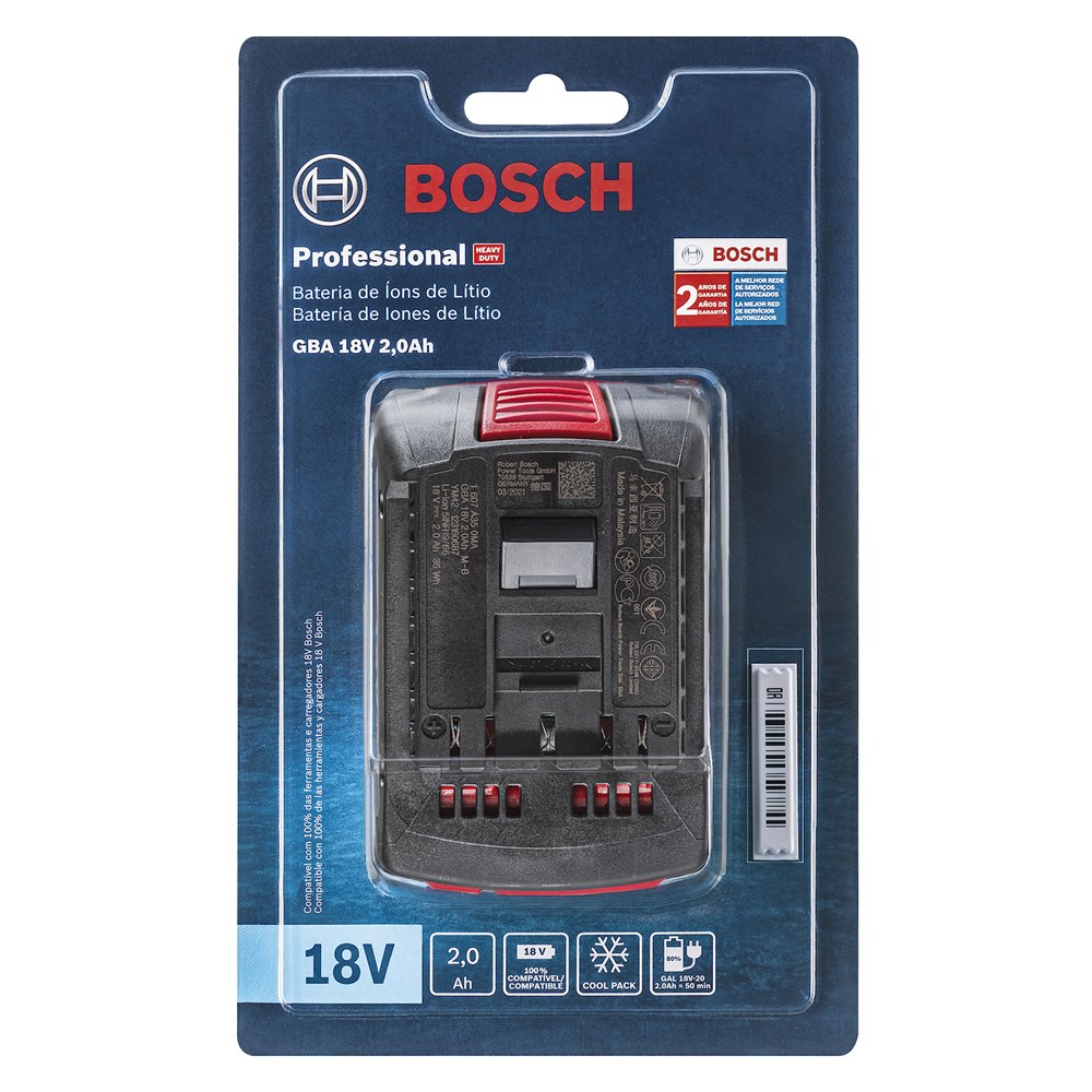 Bateria de Íons de Lítio GBA 18V 2,0Ah Bosch
