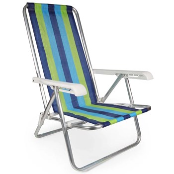 Cadeira de Praia Piscina Reclinavel 4 Posições Aluminío Dobravel Mor