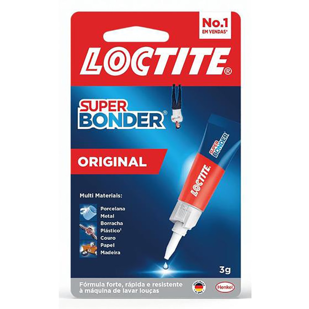 Caixa 24 unid Cola Instantânea Super Bonder 3g Loctite Henkel