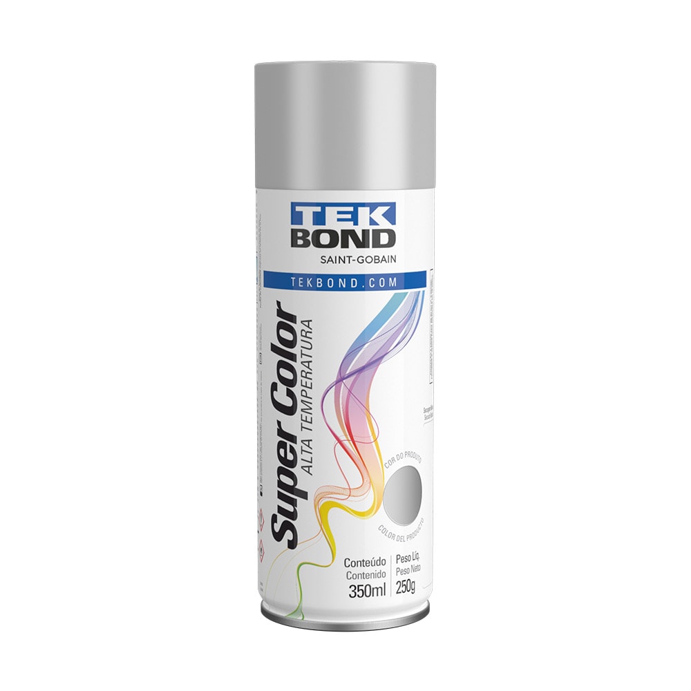 Caixa 6 Unidades de Tinta Spray Alta Temperatura 350ml Tekbond