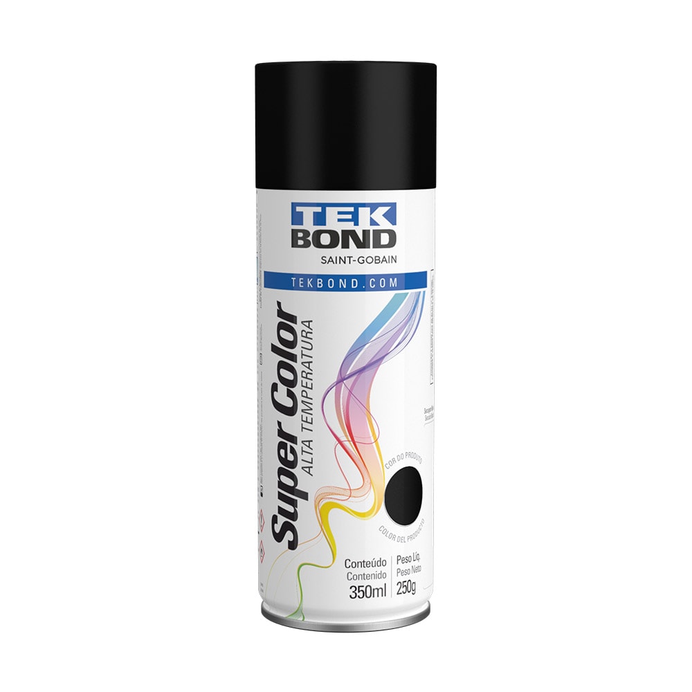 Caixa 6 Unidades de Tinta Spray Alta Temperatura 350ml Tekbond