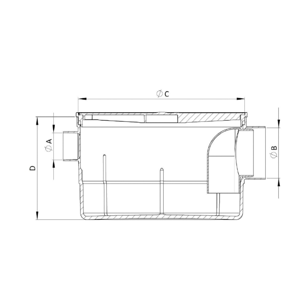 Caixa Sifonada 250x150x75mm Redonda Herc