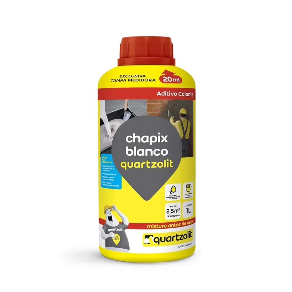 Chapix Blanco 1l Quartzolit Aditivo Colante P/ Chapisco