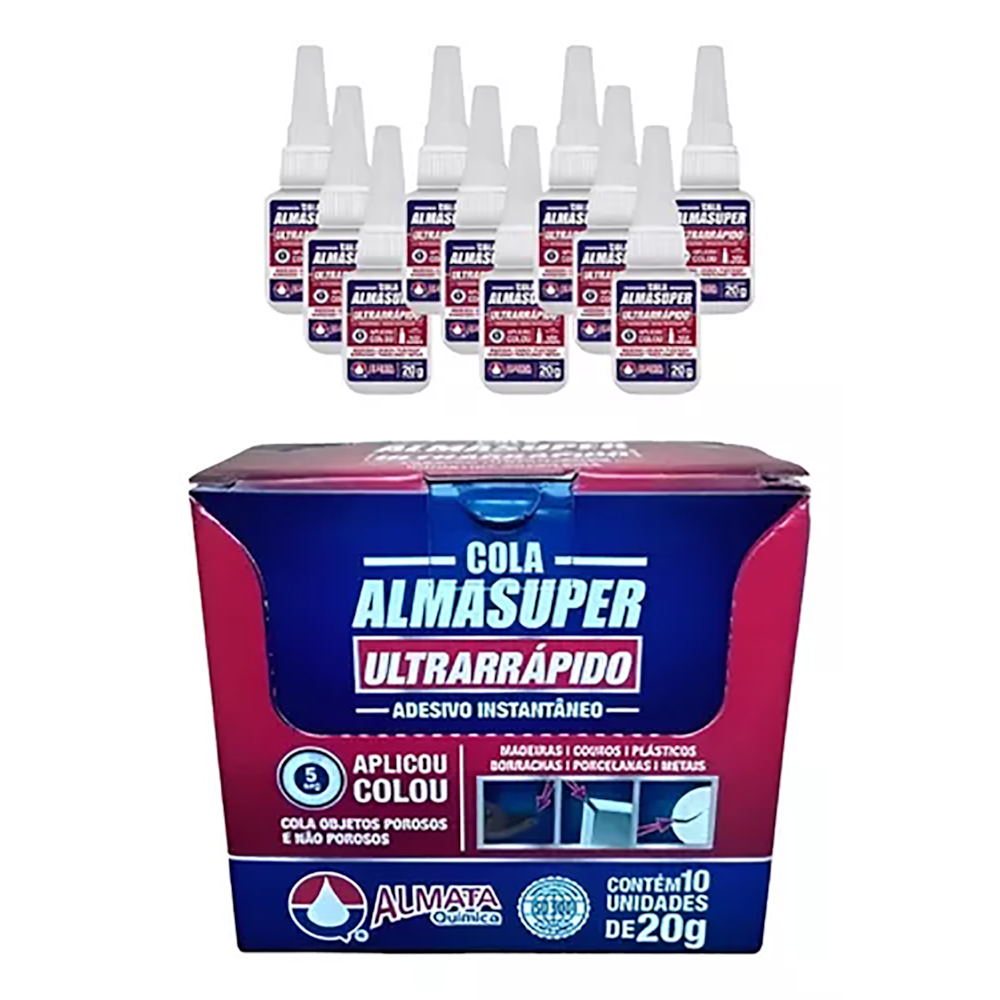 Cola Almasuper Kit com 10 Unidades 20g Almata