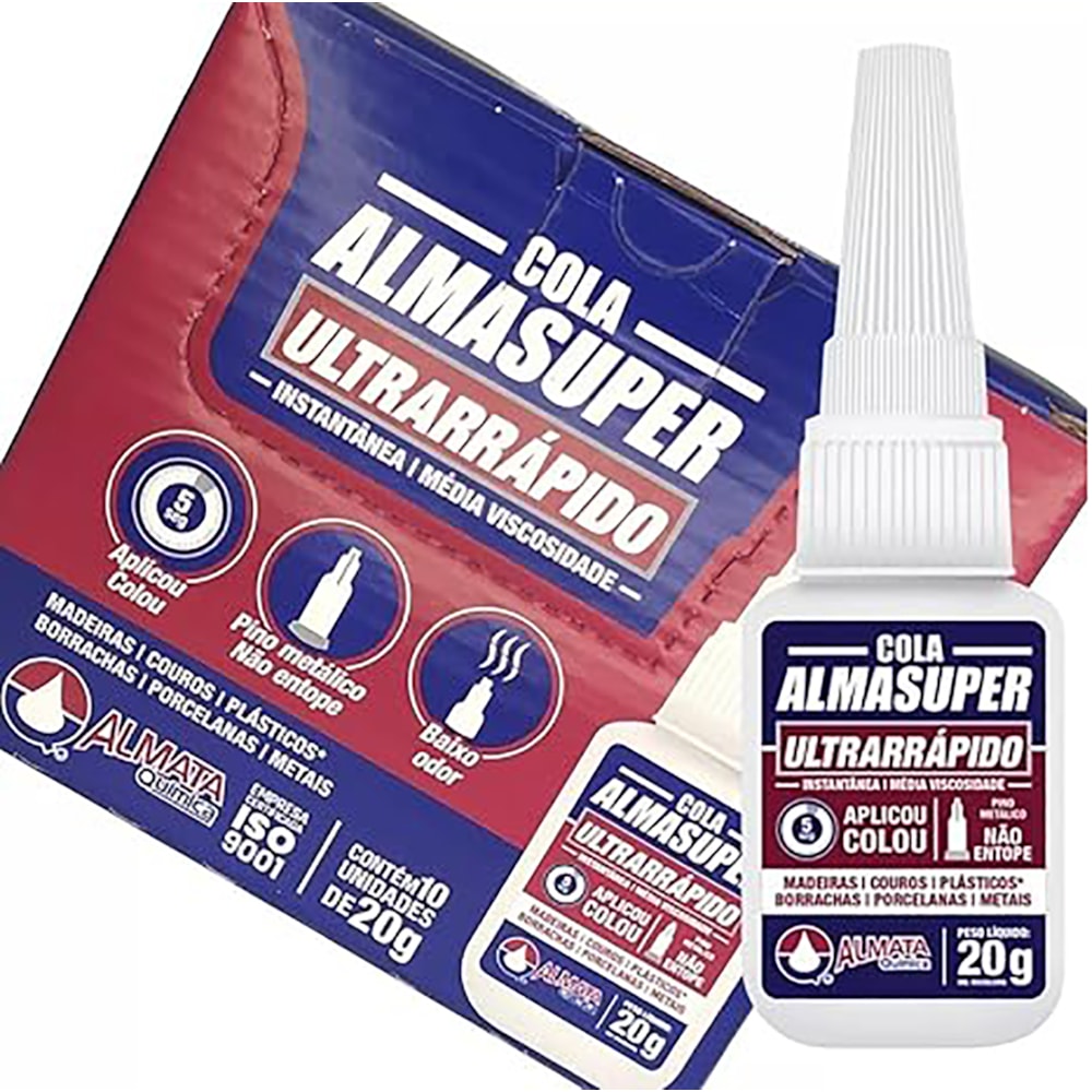 Cola Almasuper Kit com 10 Unidades 20g Almata