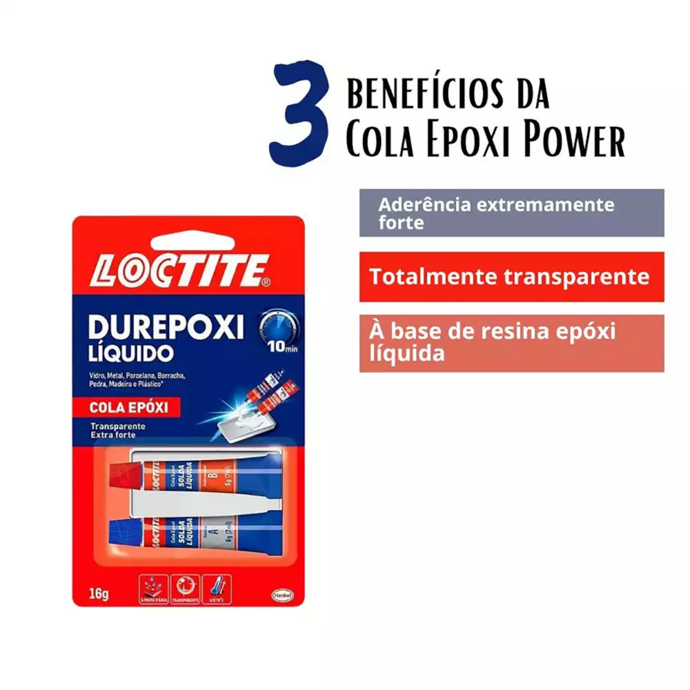 Cola Epoxi Durepoxi Liquido Crystal 16g Loctite Henkel