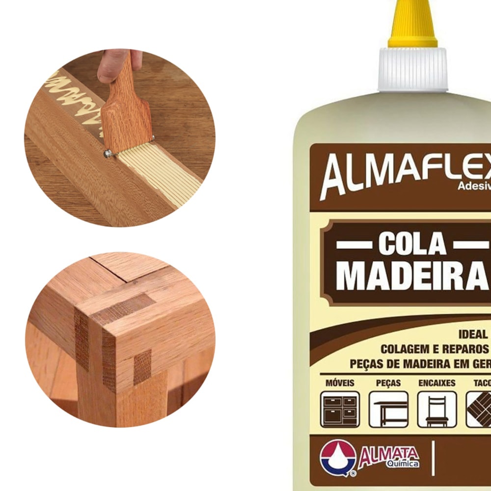 Cola Para Madeira 250g Aderência Instantânea Almata