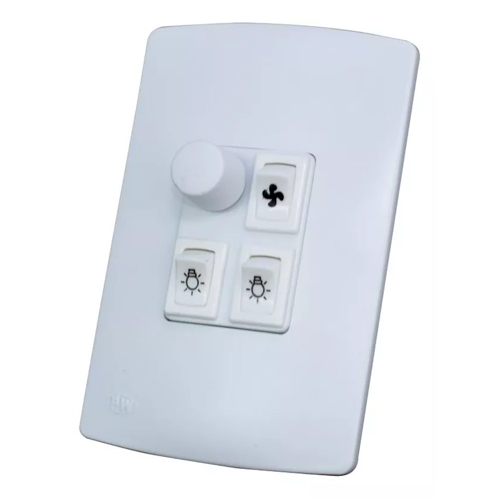 Controle Para Ventilador Rotativo + 2 Interruptores 127V PW