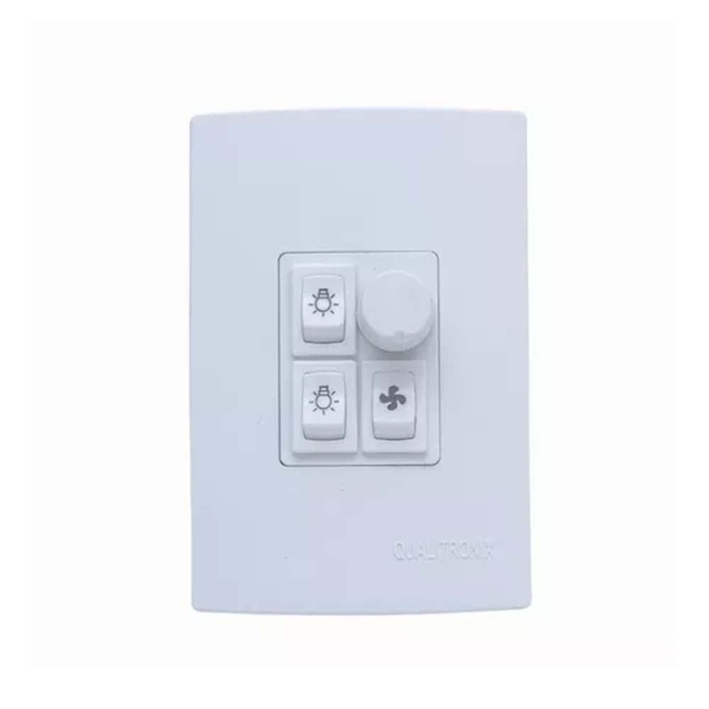 Controle Ventilador E 2 Lâmpadas Rotativo Qv372 Qualitronix