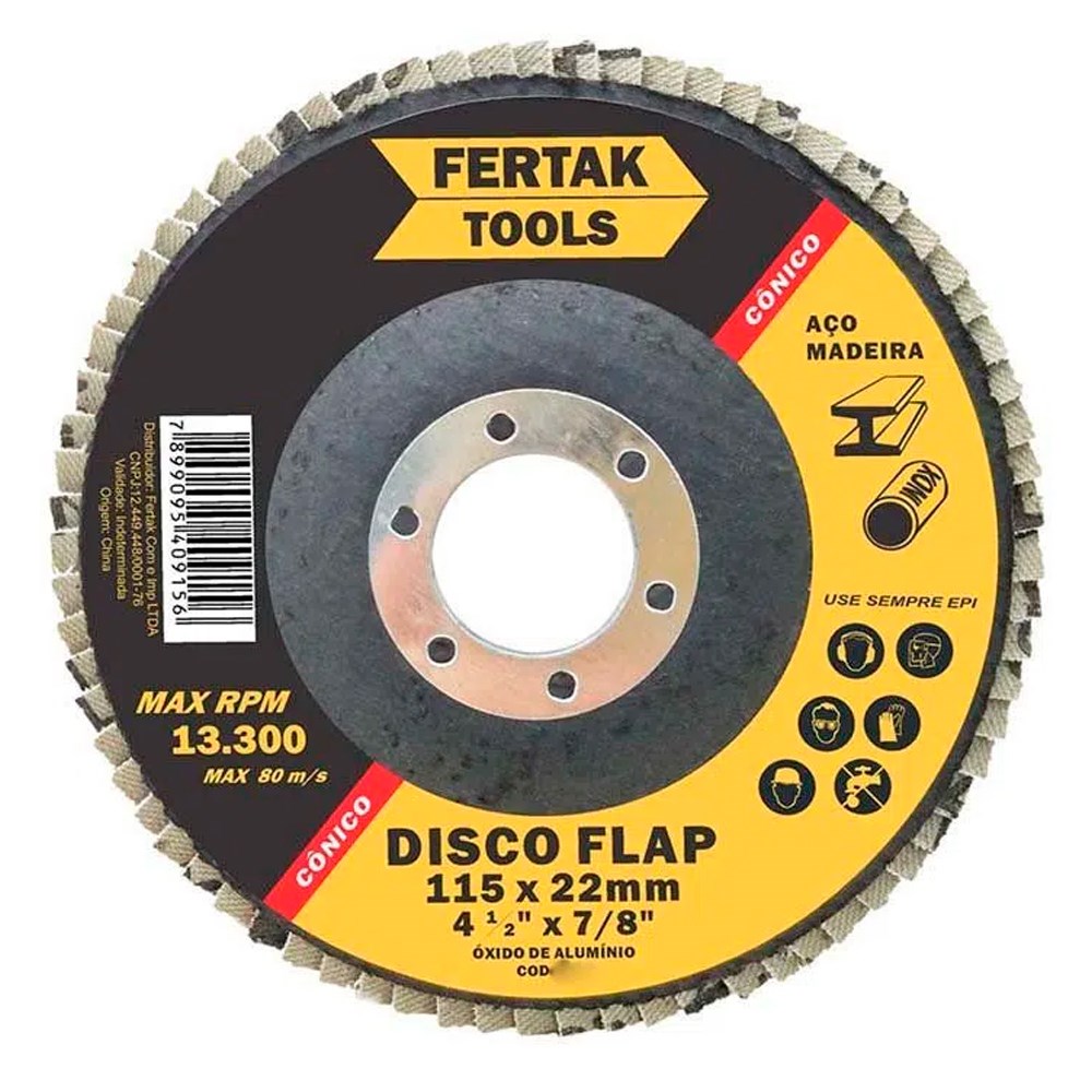 Disco Flap 4.1/2" Grão 80 Fertak Tools