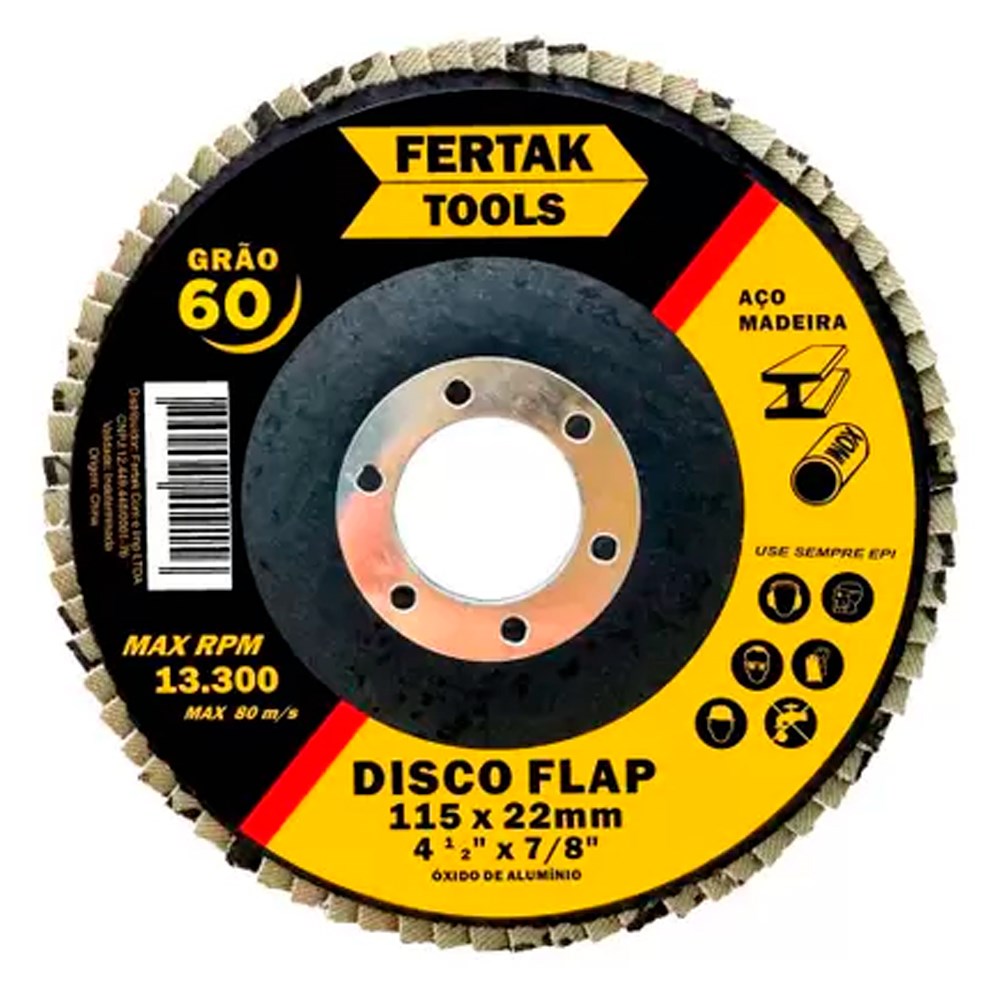 Disco Flap 7" Grão 60 Fertak Tools