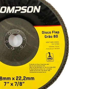 Disco Flap 7" Grão 80 Thompson