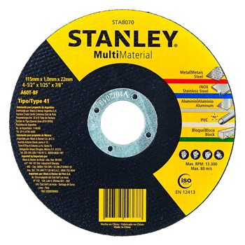 Disco Multicorte 4 1/2” x 1,0mm x 7/8” Stanley