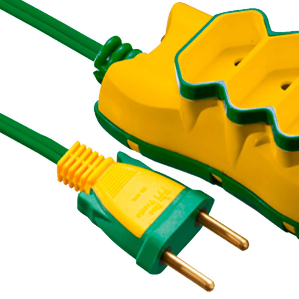Extensão Elétrica 3M 2x0.75 Mectronic - Amarelo e Verde