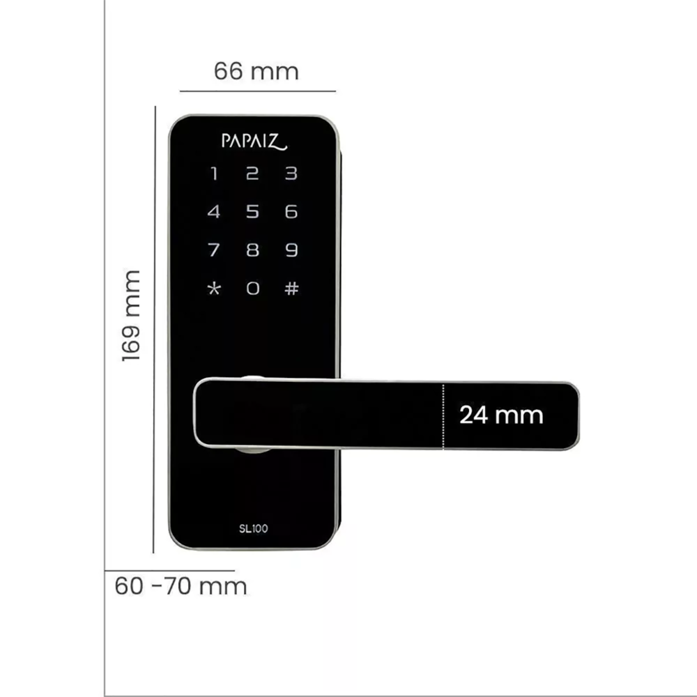 Fechadura Eletrônica Digital Smart Prata SL100 Papaiz