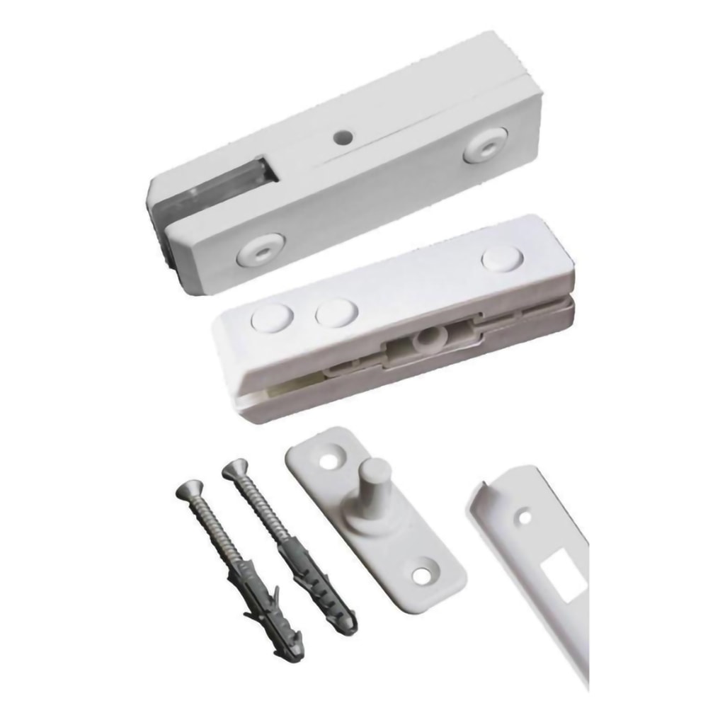 Fechadura Porta De Vidro Correr Kit 01 Hela Branco