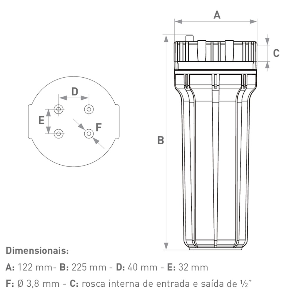 Filtro de Agua Declorador Ponto de Uso Hidrofiltros Clor 7 Remoção Cloro