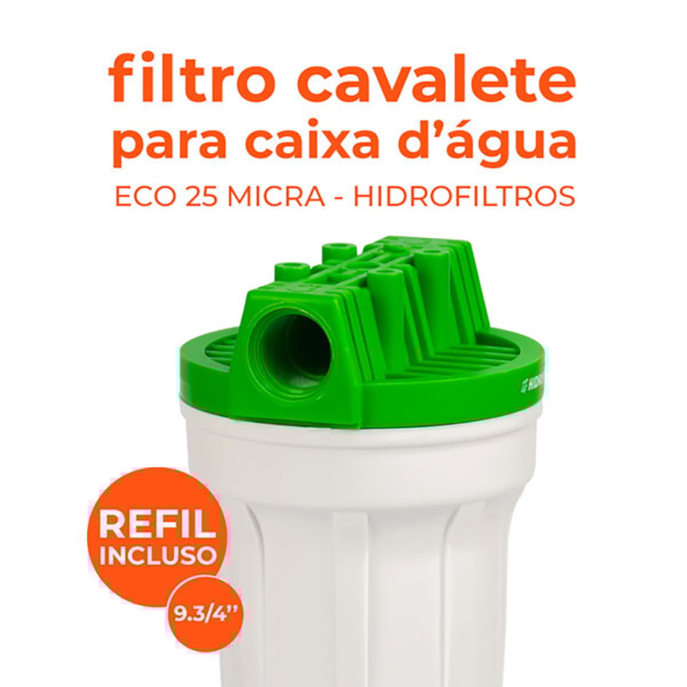 Filtro de Agua para Caixa D'Água Hidrofiltros Eco 9.3/4 com Refil 25 Micra