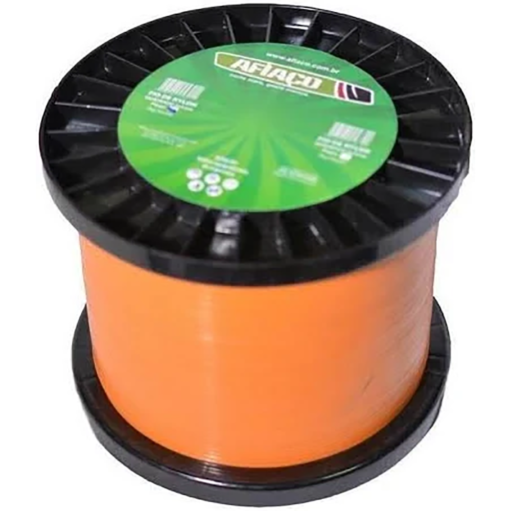 Fio De Nylon Quadrado 3mm Laranja Bobina Com 2kg Afiaço