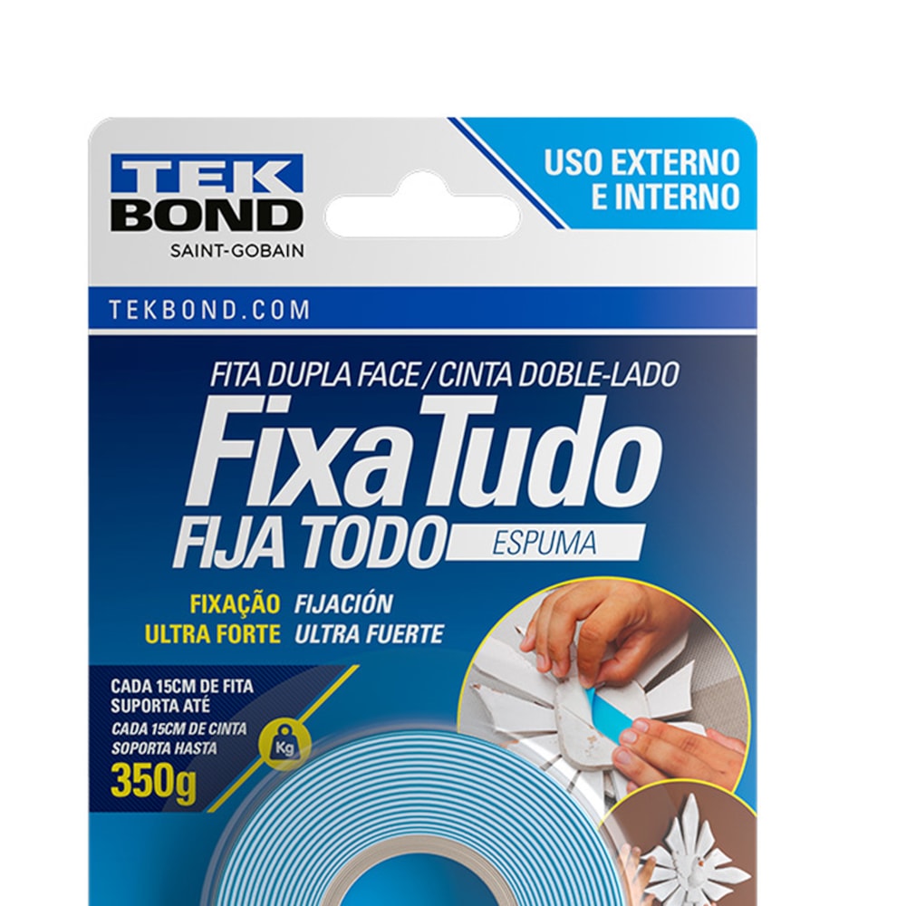 Fita Dupla Face De Espuma 12mm 350g Tekbond