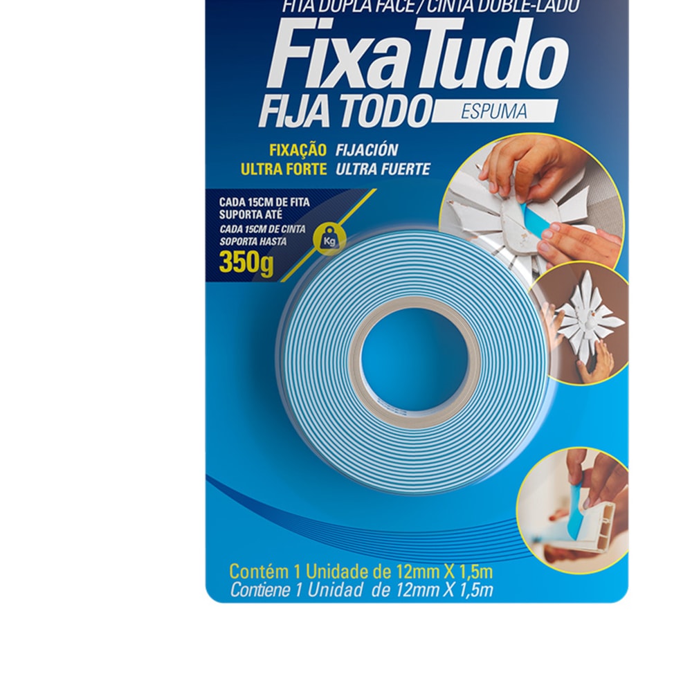 Fita Dupla Face De Espuma 12mm 350g Tekbond