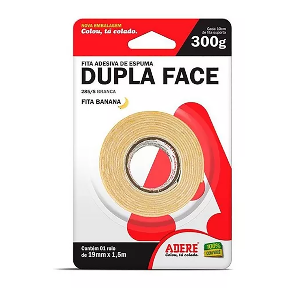 Fita Dupla Face Espuma 1,5m X 19mm Adere