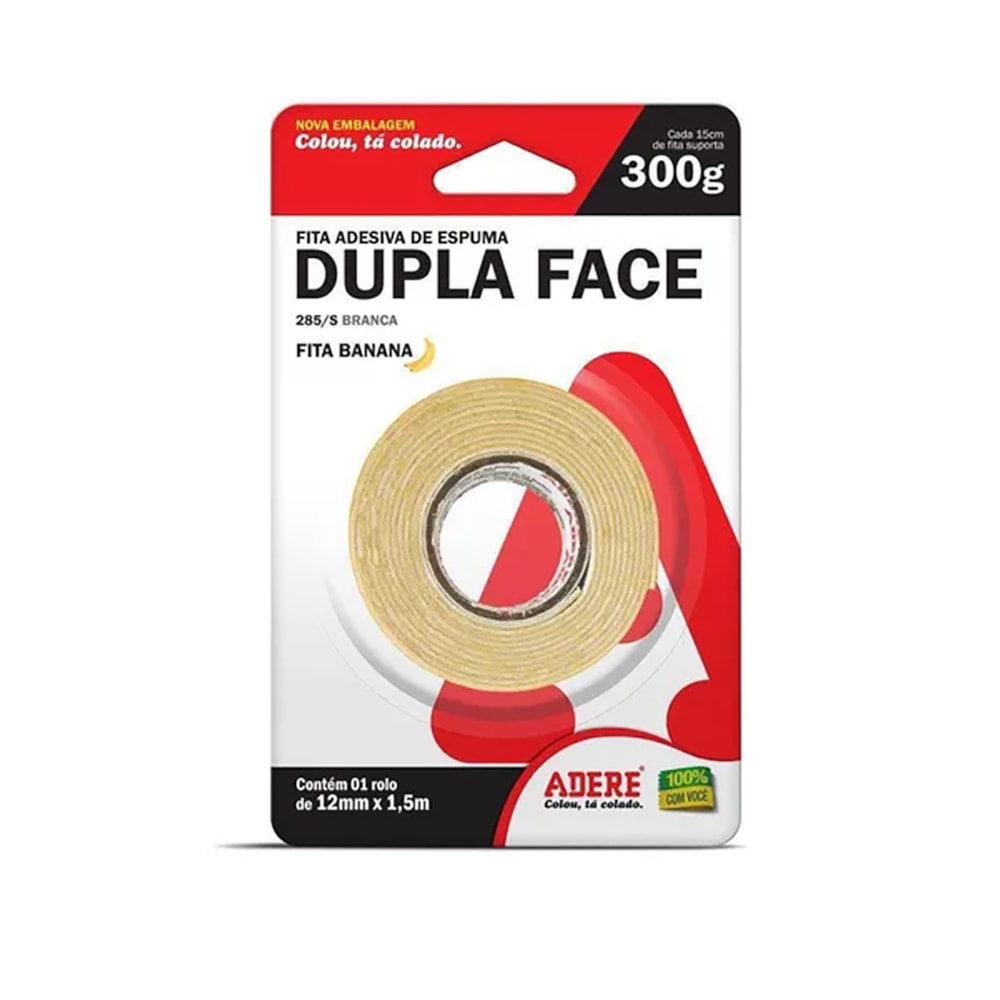 Fita Dupla Face Espuma 12mm X 1,5m Adere