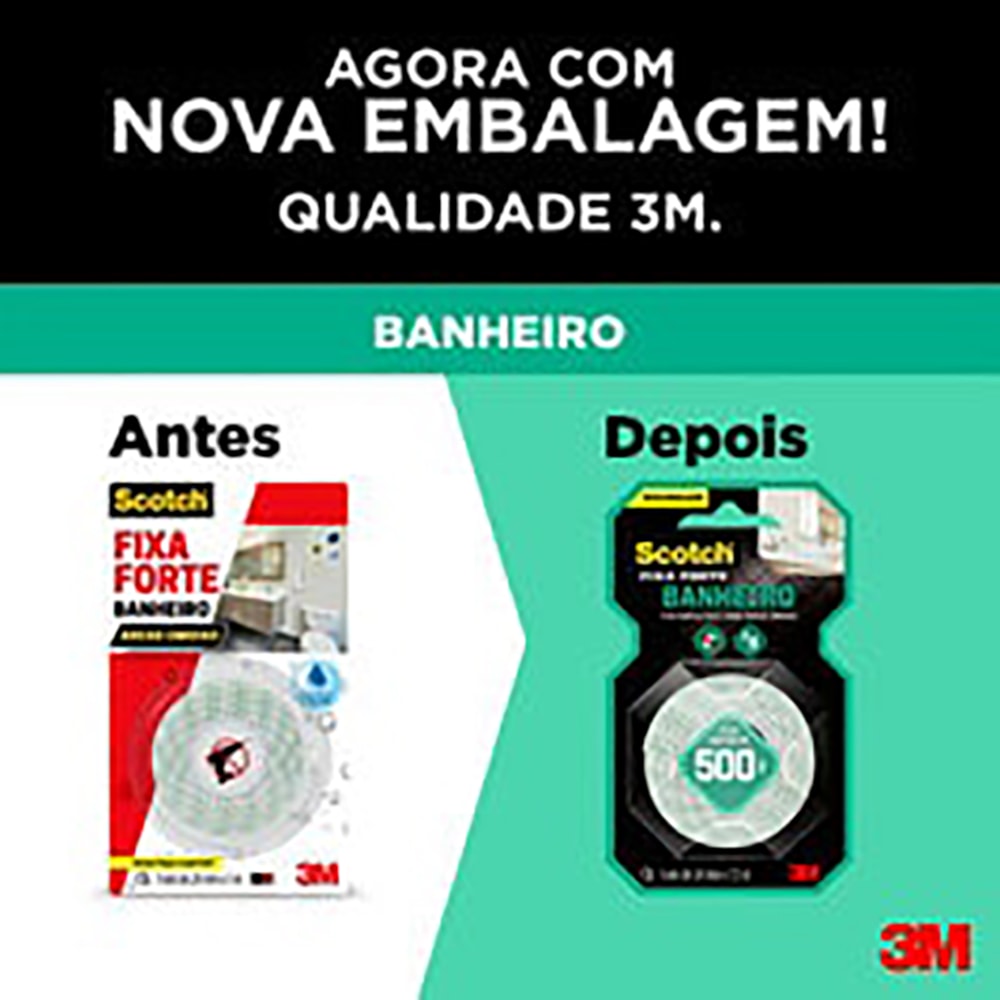 Fita Fixa Forte Banheiro Espuma 24mmx1,5m 3M