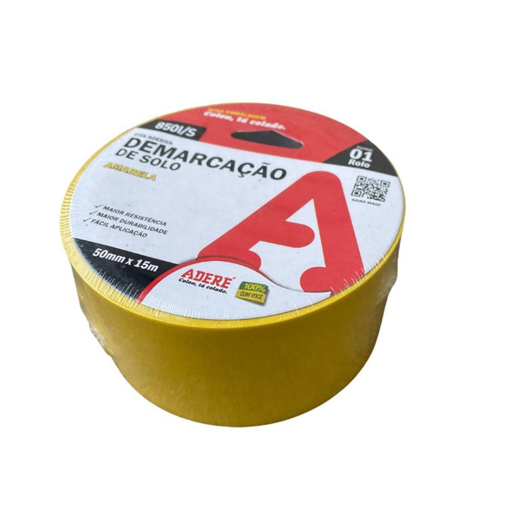 Fita Para Demarcação De Solo Amarela 15m x 50mm Adere