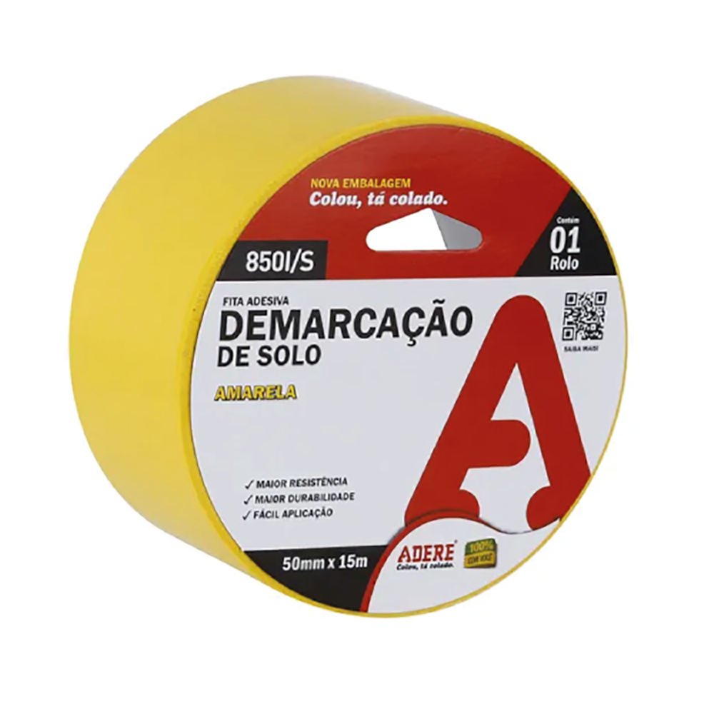 Fita Para Demarcação De Solo Amarela 15m x 50mm Adere