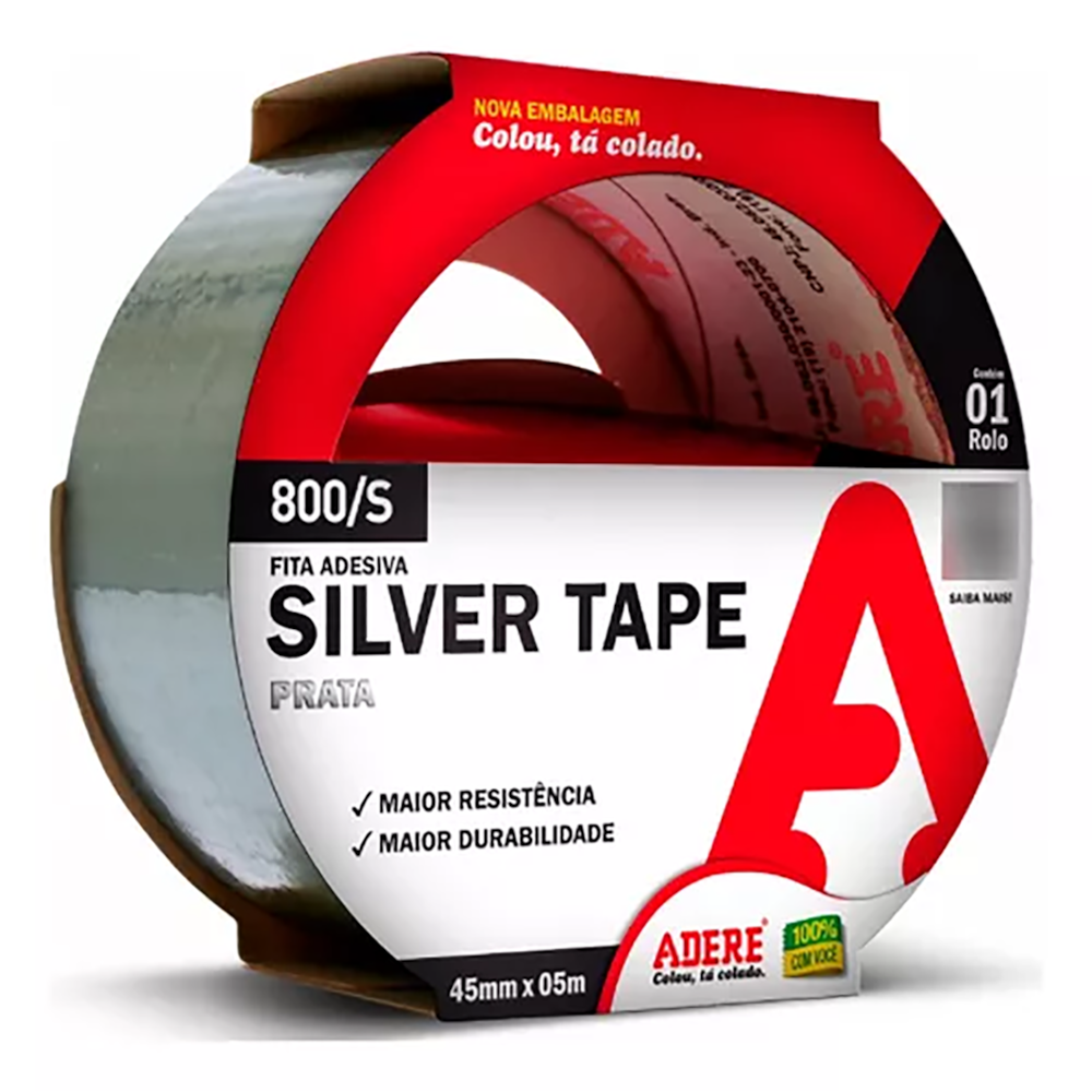 Fita Silver Tape Adesiva 45mmX5m Adere