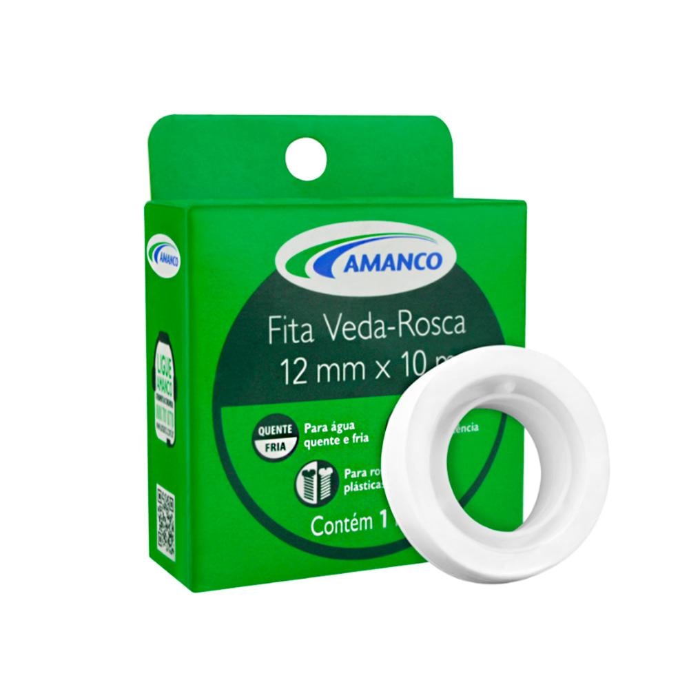 Fita Veda Rosca 12mm x 10 Metros Amanco