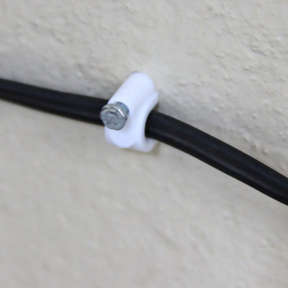 Fixa Fio Para Cabo Coaxial 10mm Branco Cartela Com 20 Pçs Trifixi