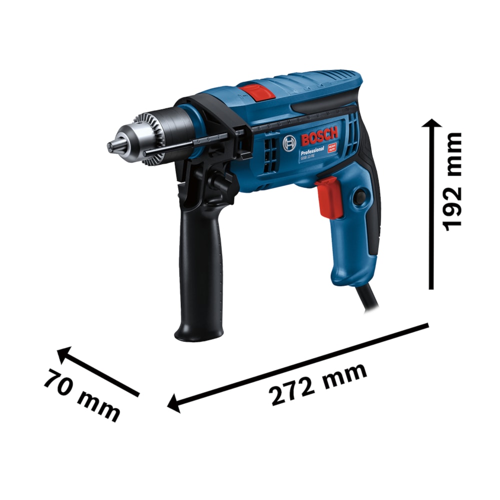 Furadeira De Impacto 1/2'' Com Maleta E 5 Brocas Gsb13re Bosch