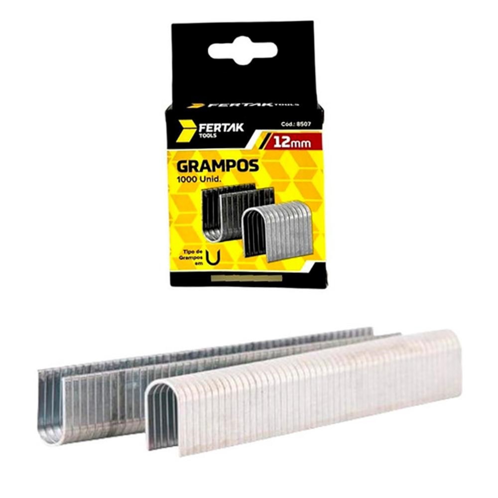 Grampo p/ Grampeador Tipo U - 1,2x12x6,3mm c/ 1000pçs Fertak