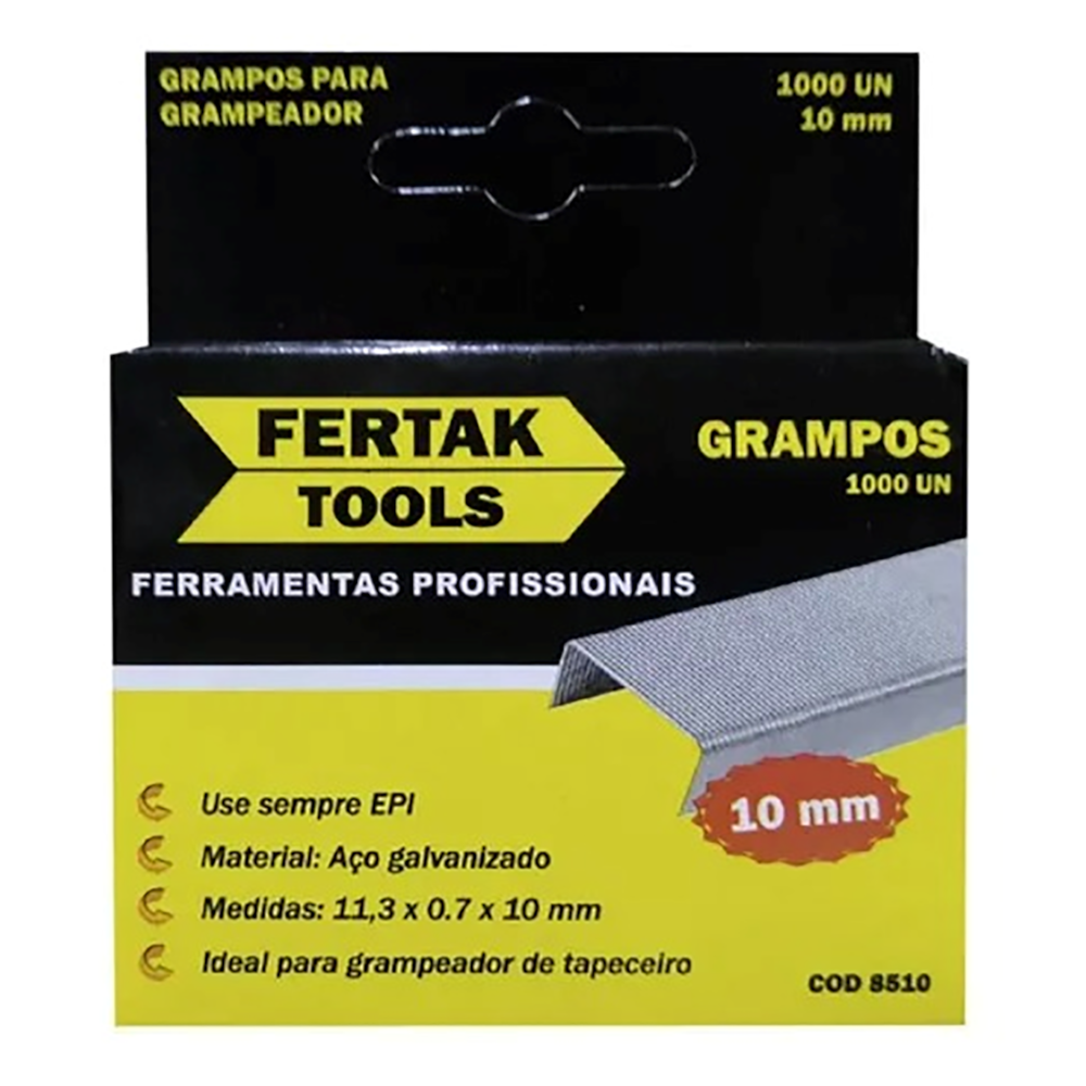 Grampo Para Grampeador Tapeceiro Com 1000 Unidades 10mm Bestfer