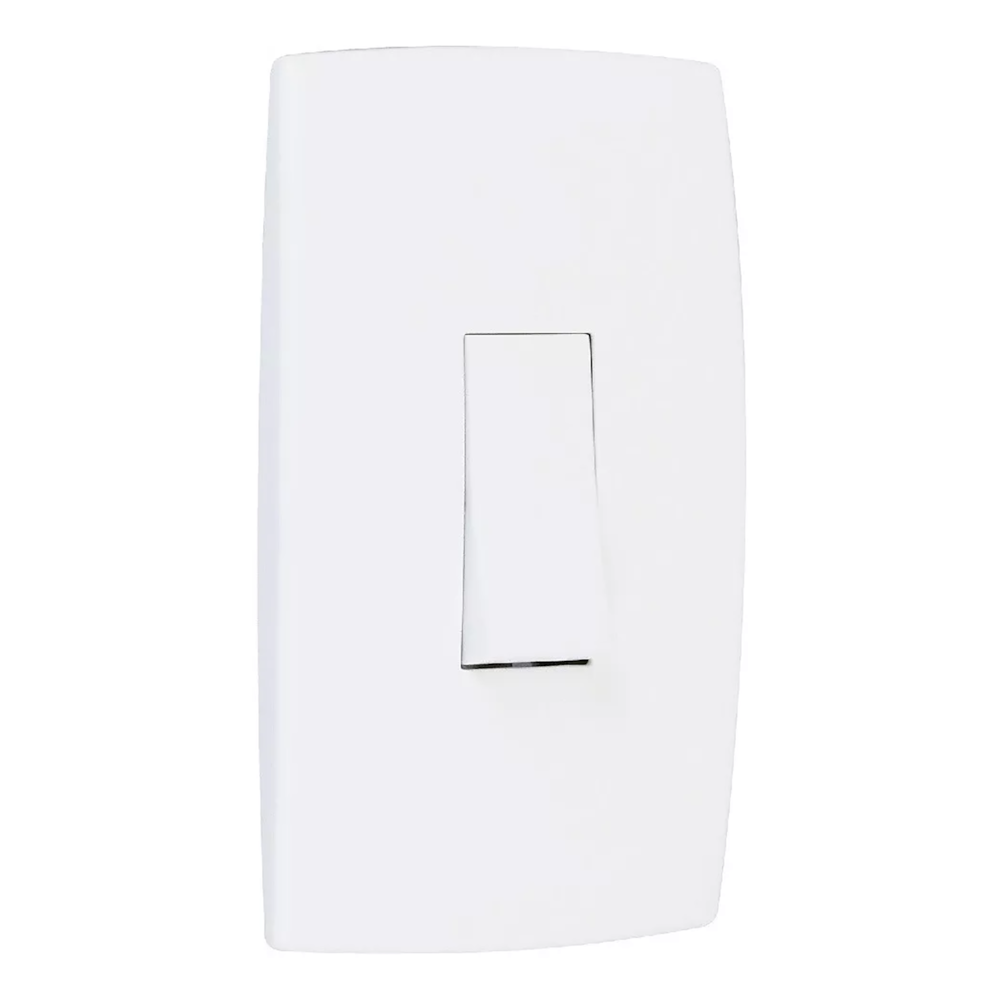 Interruptor Simples Vertical Montado Simples 4x2 Branco Pial Plus