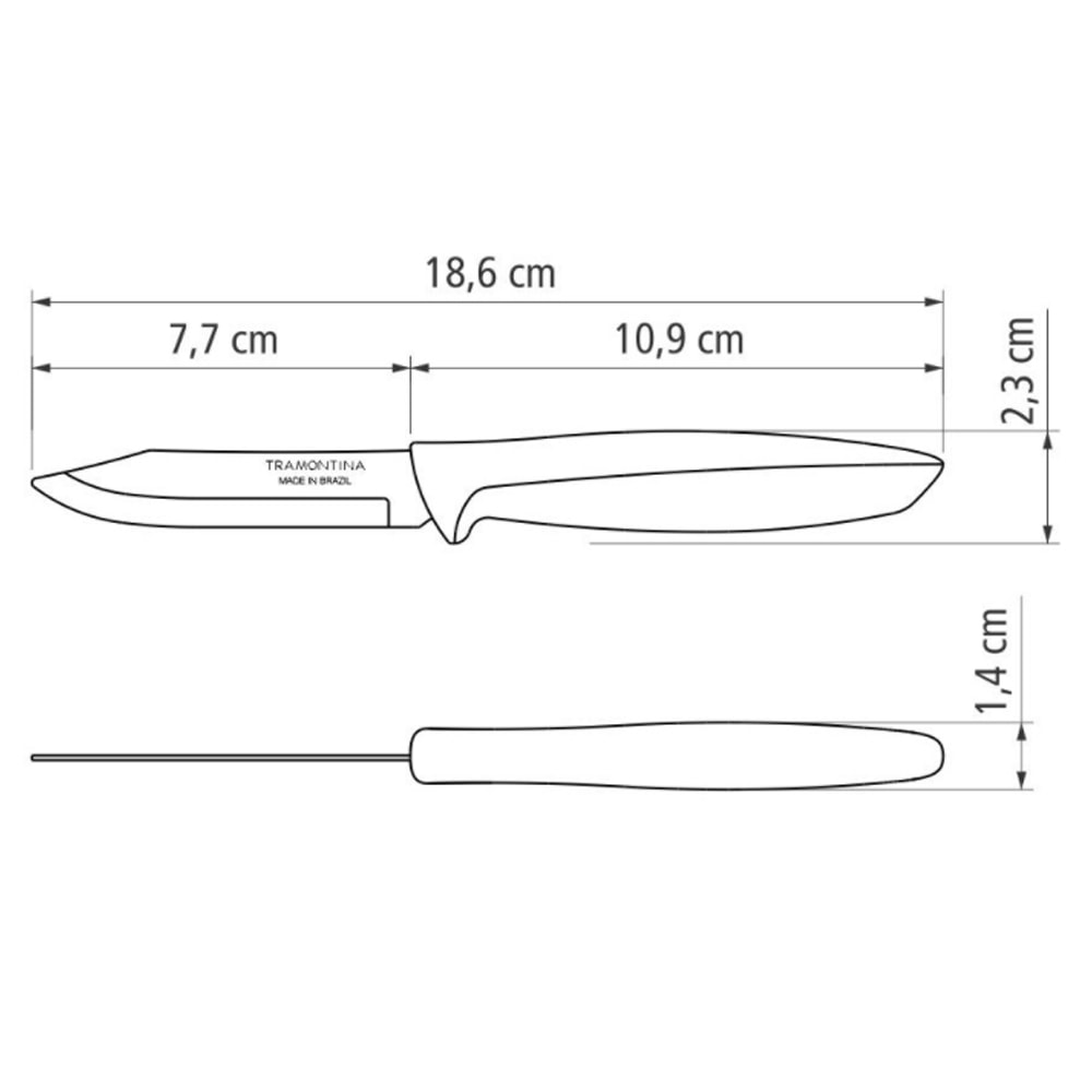 Jogo de Facas Inox 6 Peças Preto Plenus Tramontina