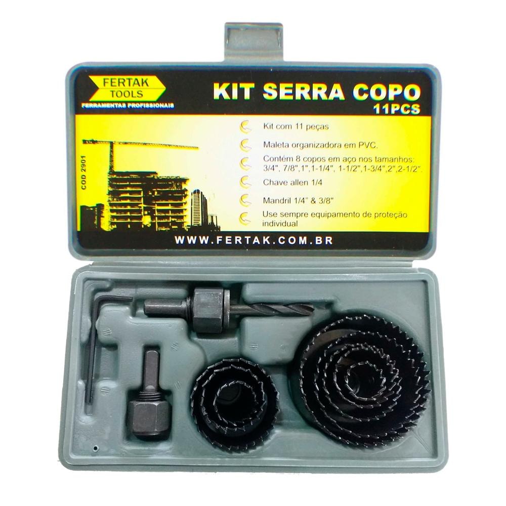 Jogo Serra Copo 11 Peças Fertak