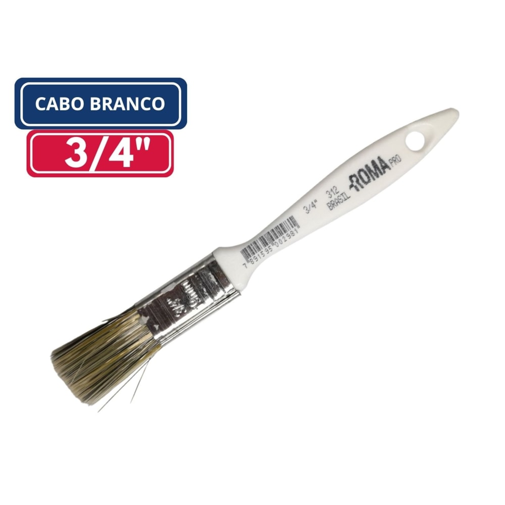 Kit 12 Trincha 3/4” Cabo Branco Roma