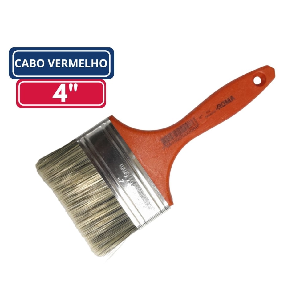 Kit 12 Trincha 4'' Cabo Vermelho Roma