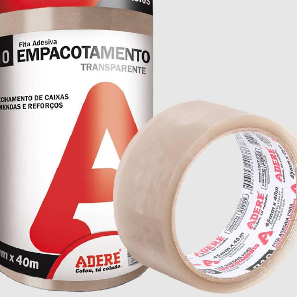 Kit 4 Fitas Adesivas Para Empacotamento 45mmx40m Transparente Adere