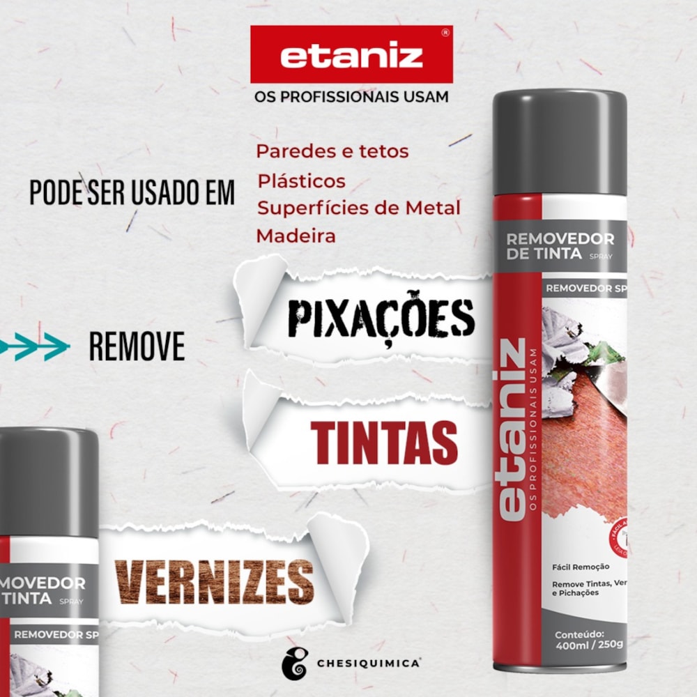 Kit 6 Latas de Removedor de Tintas Spray 400ml Chesy