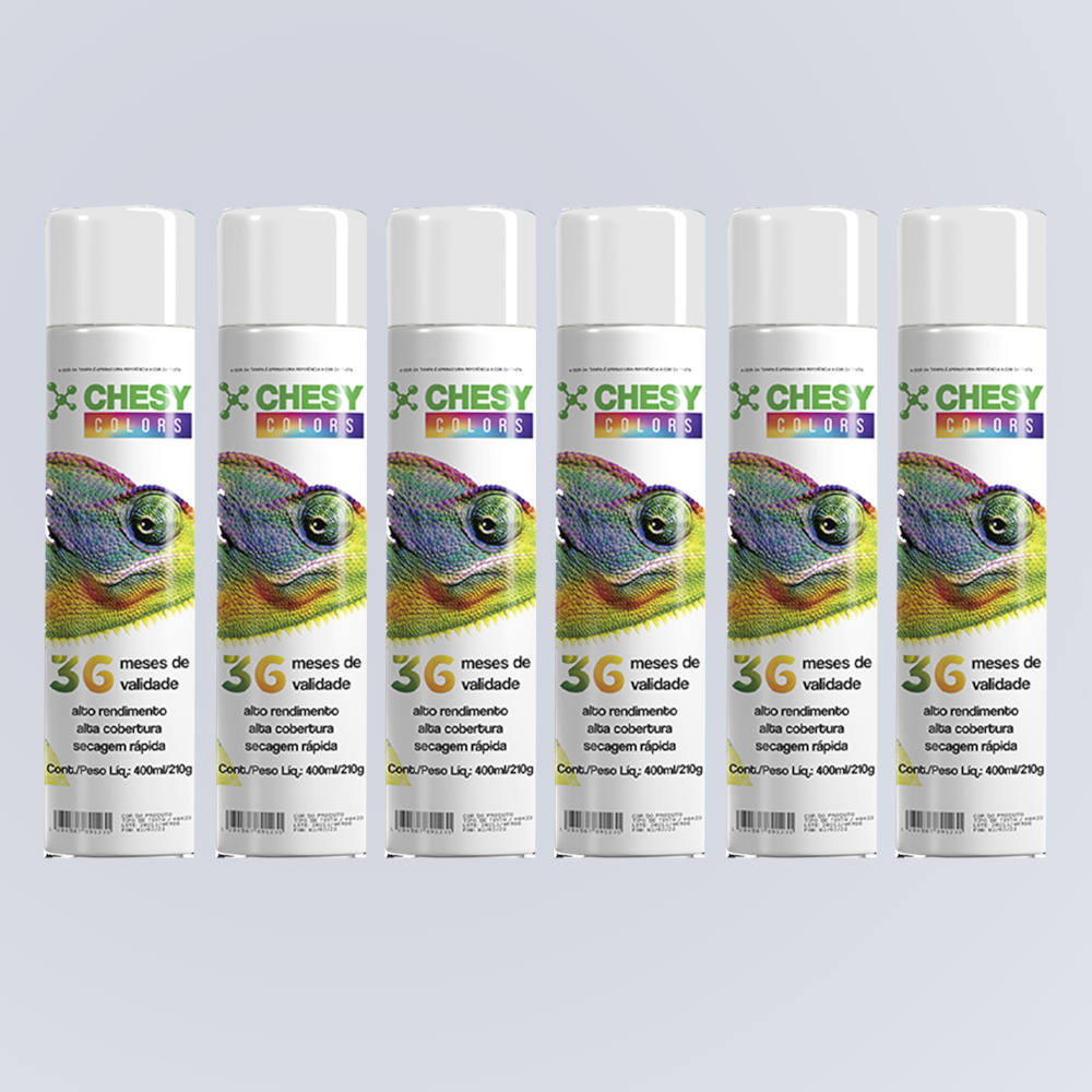 Kit 6 Latas de Spray Verniz para Uso Geral 400ml Chesy