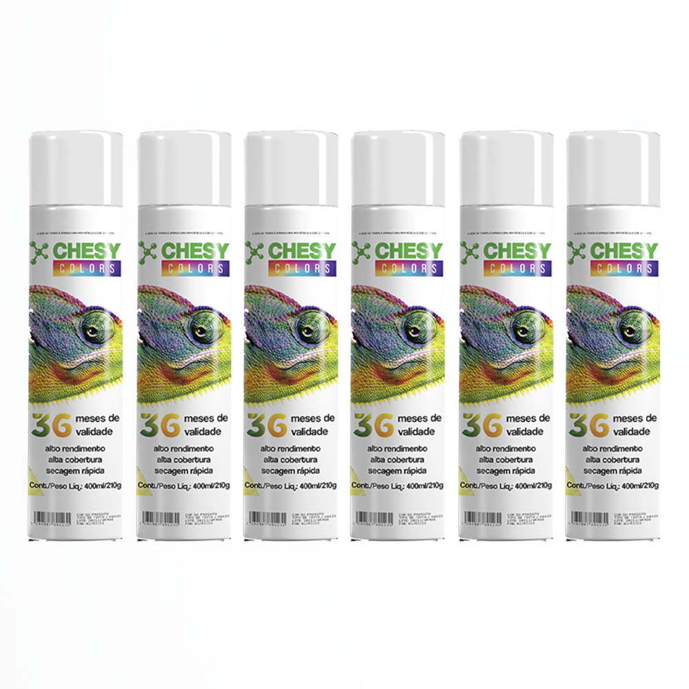 Kit 6 Latas de Spray Verniz para Uso Geral 400ml Chesy