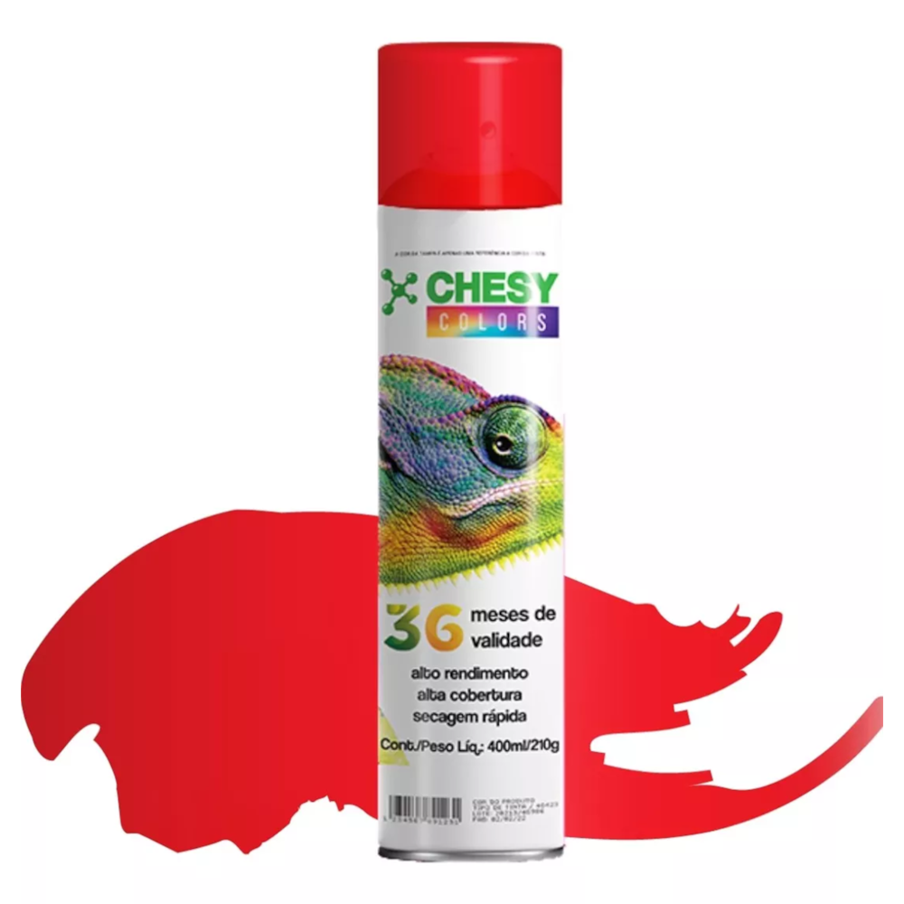 Kit 6 Latas de Tinta Spray Alta Temperatura Vermelho 400ml Chesy