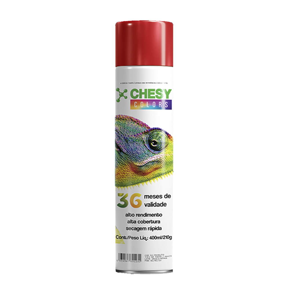 Kit 6 Latas de Tinta Spray Alta Temperatura Vermelho 400ml Chesy